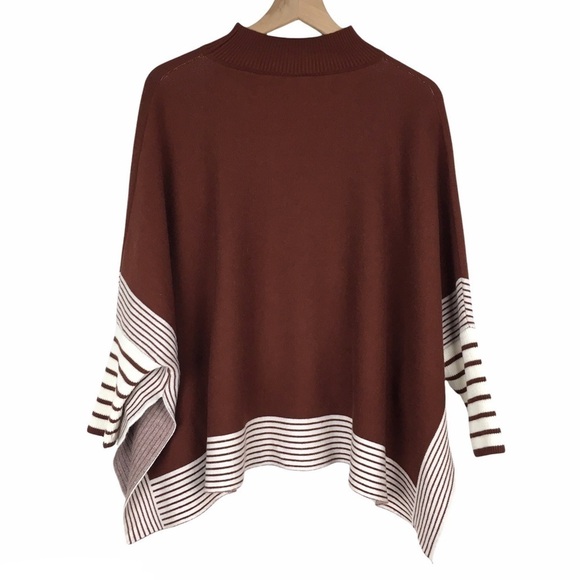 CHICWISH Sweater Lie in Caramel Fields Knit Cape Striped Cozy Blogger Favorite - Picture 5 of 13